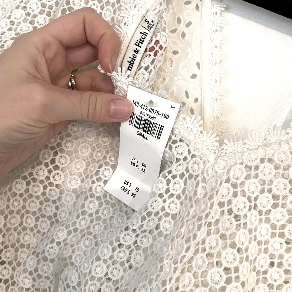 Abercrombie • NWT Lace V Neck Blouse - Picture 5 of 6